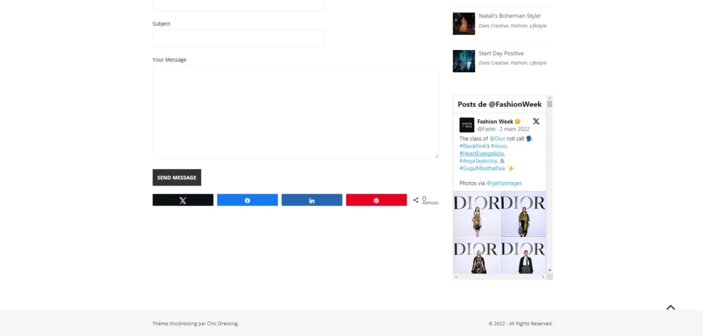 Partage réseau sociaux du site chic dressing