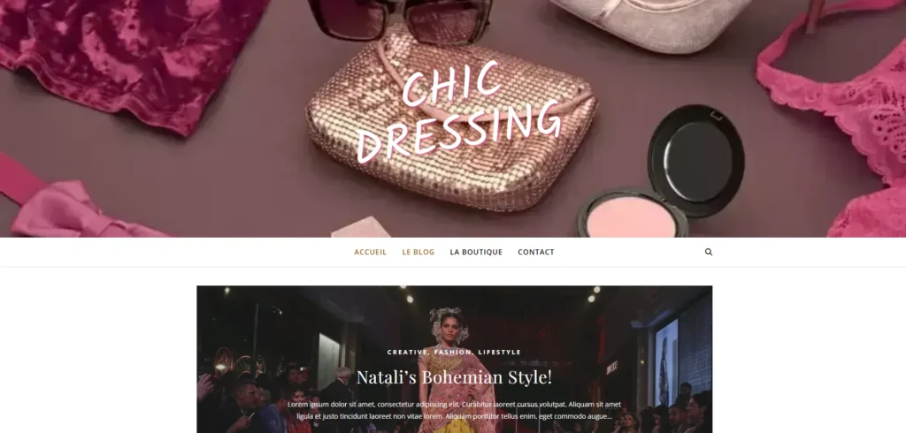 bannière du site chic dressing