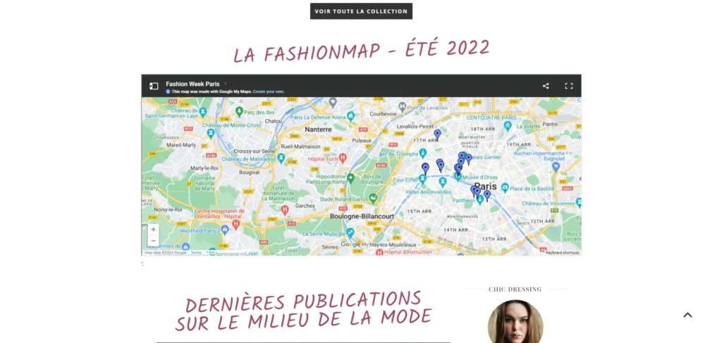 Carte de la localisation de chic dressing