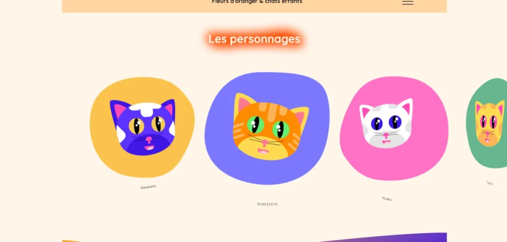 section personnages du site koukaki