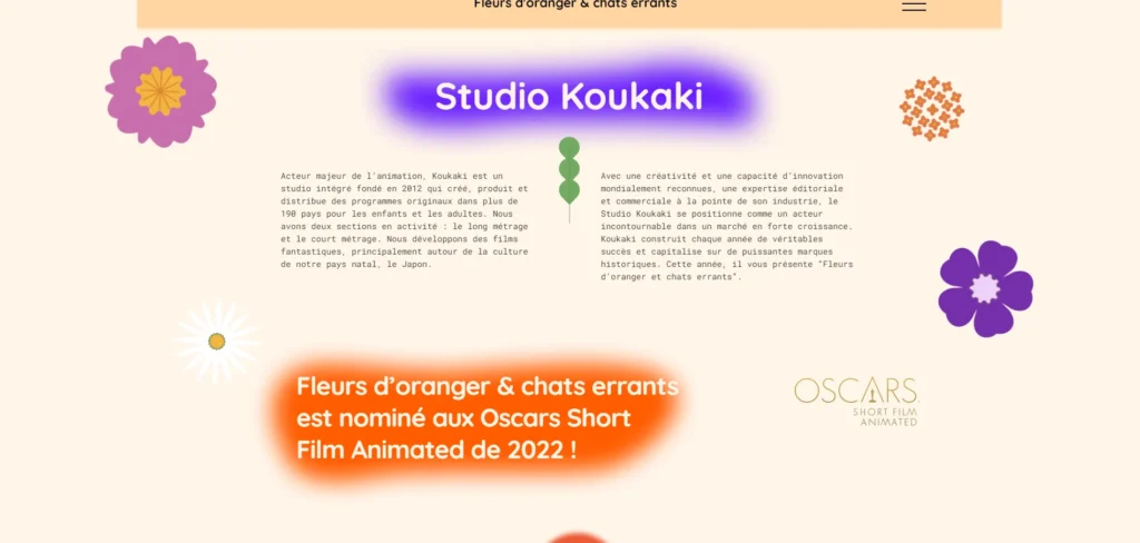 section studio du site koukaki